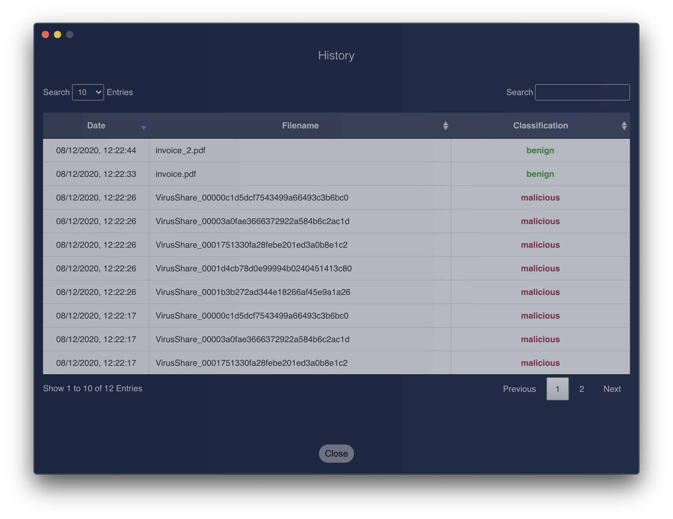 screenshot of INLYSE Malware.AI